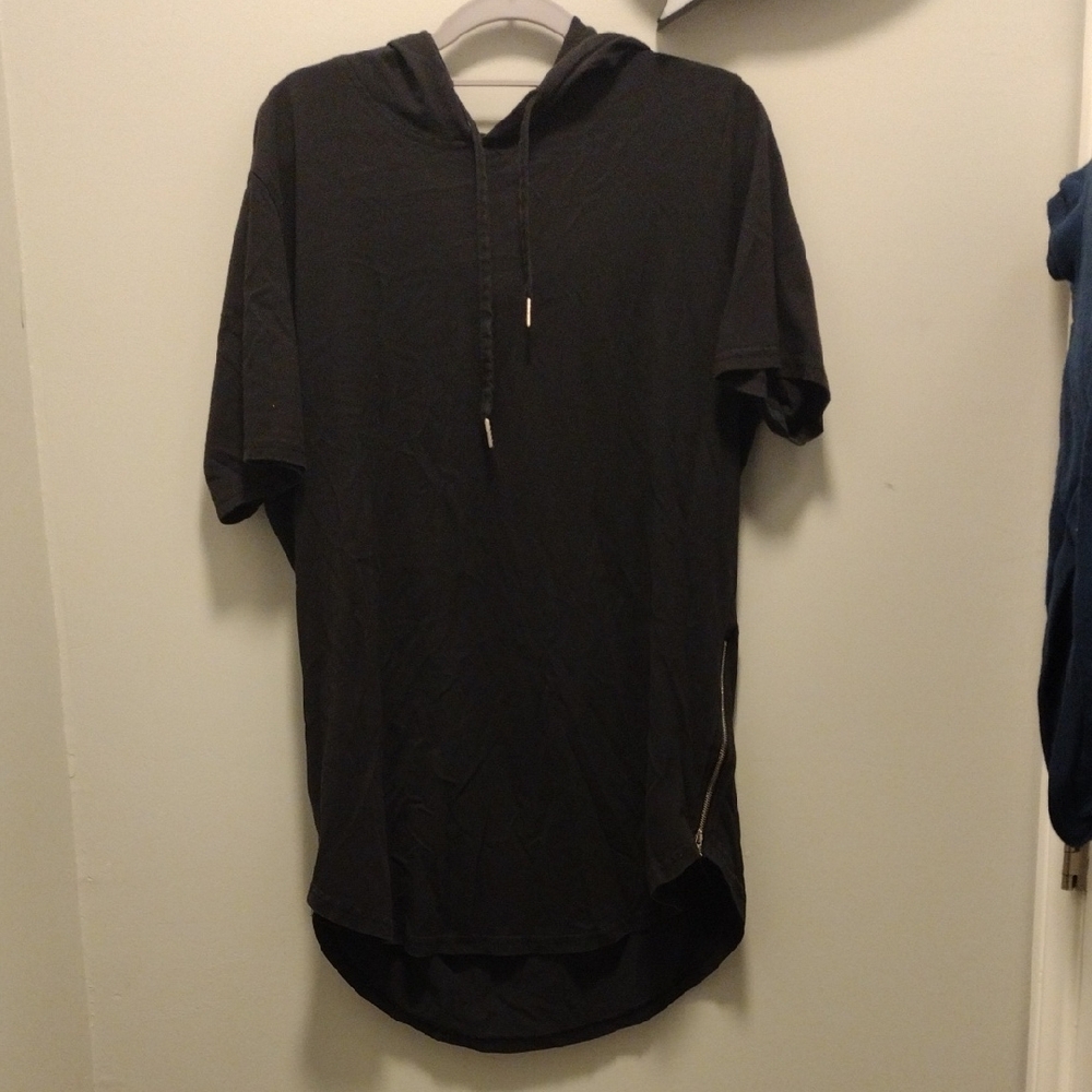 Men's Black Hooded Shirt